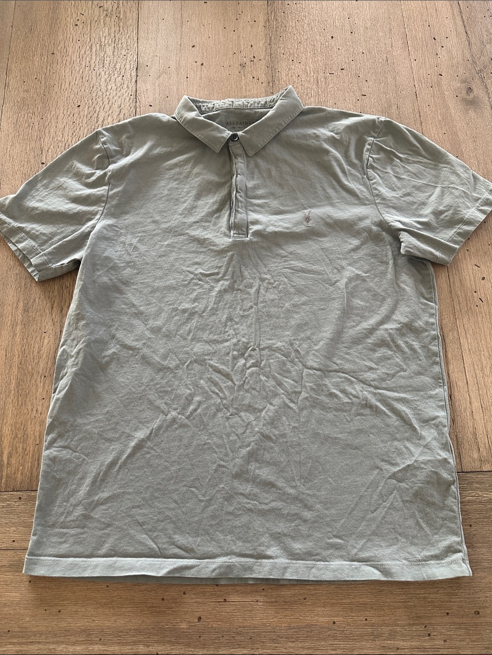 All Saints Men's Gray Polo Shirt